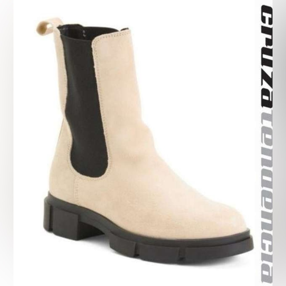 LMT: CRUZA TENDENCIA Made in Portugal Chelsea Suede Leather Boots